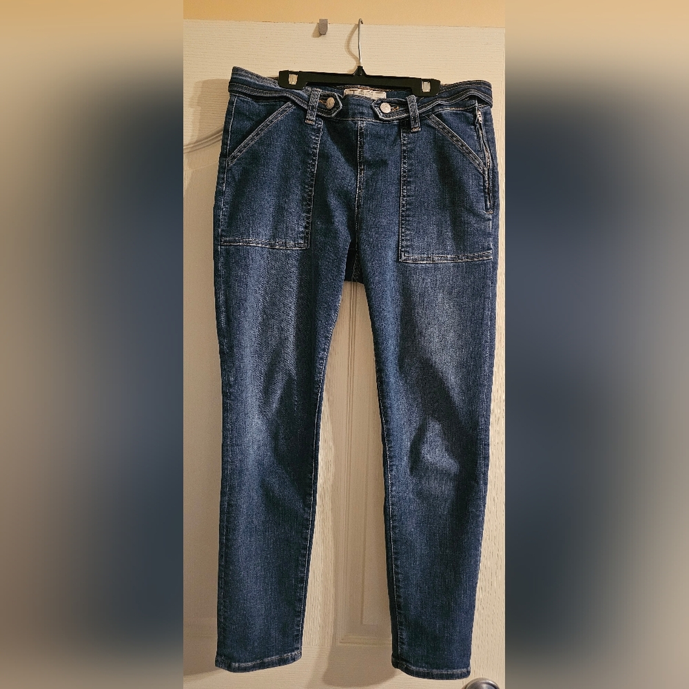 Free People Button Waistband Skinny Jeans